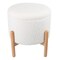 Storage Ottoman White 16.5 Inch Round Sherpa Footrest Organizer Stool